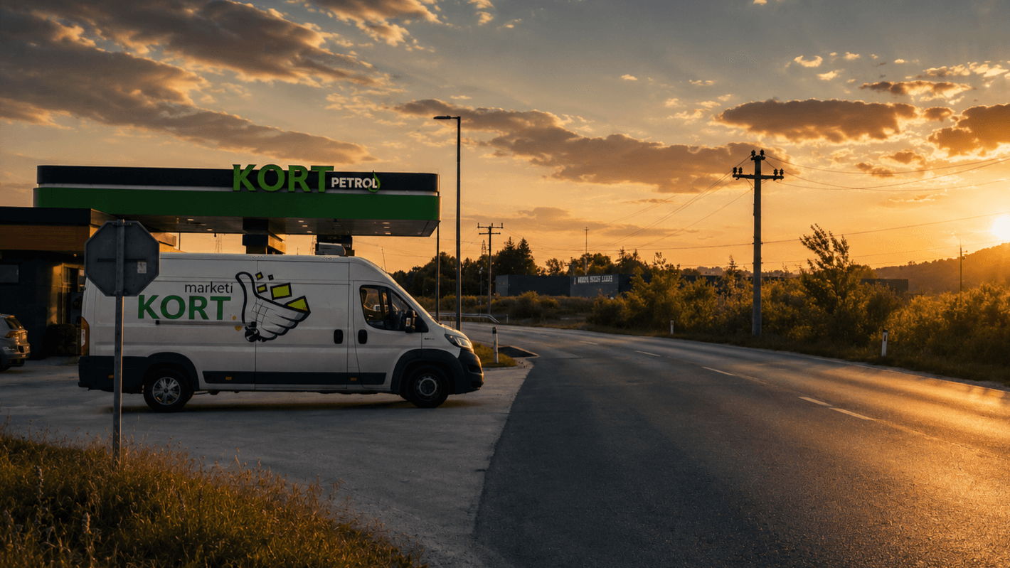 KORT PETROL i Kort Market kombi u zalasku sunca