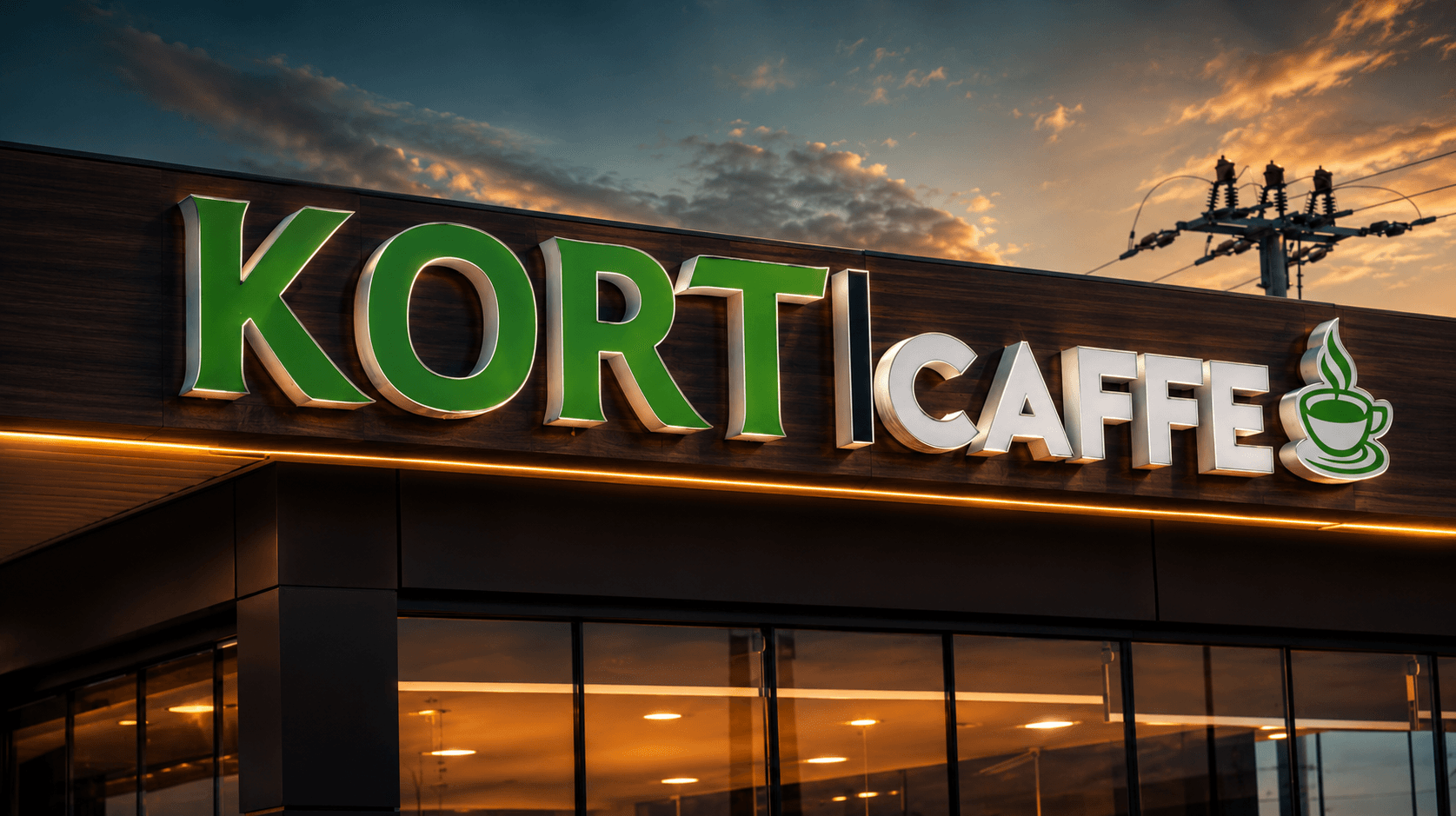 KORT CAFFE natpis na fasadi